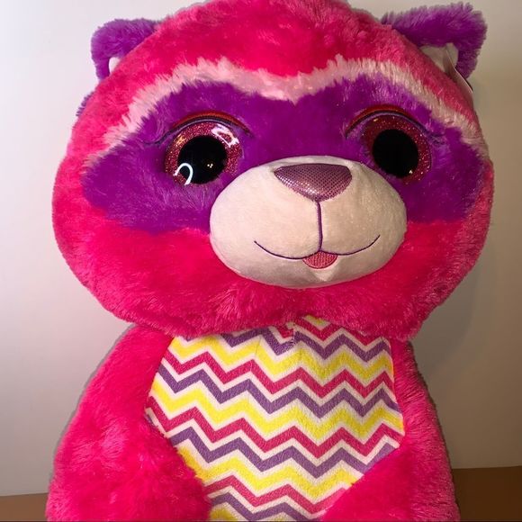 Jumbo PLUSH Raccoon Zara Stuffed Animal by HugFun - Picture 2 of 11